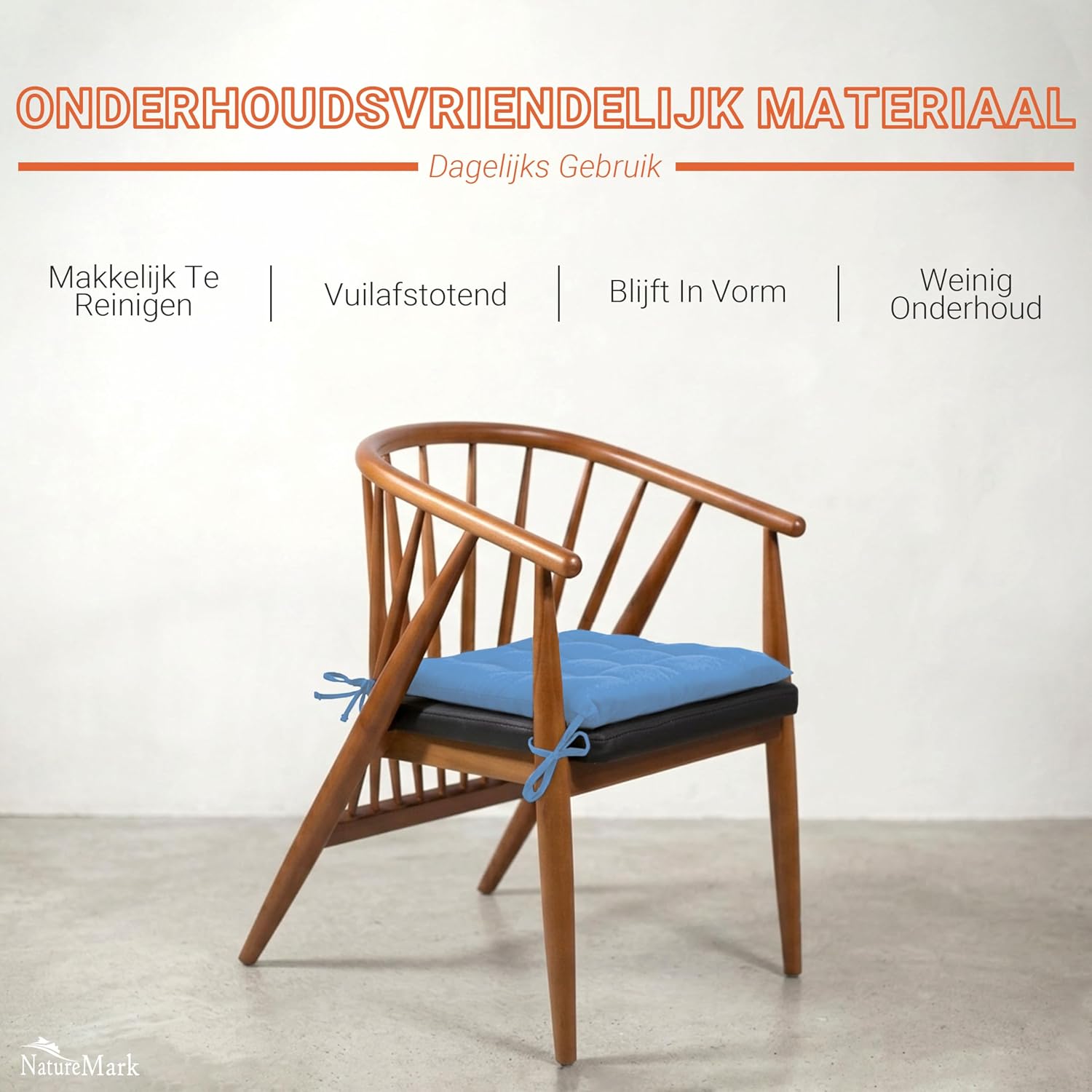 Detalle 2 de NatureMark NM-CCS-170-LB-44 stoelkussens, set van 4, lichtblauw