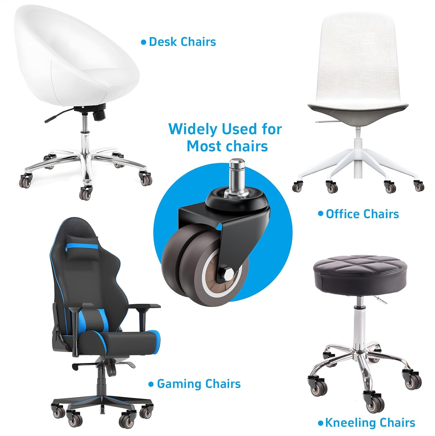 Detalle de ASHGOOB Office Chair Casters 2-Inch