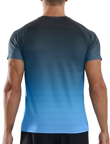Detalle 2 de Veepro Men’s T-Shirts Gym Running Tee — Moisture-Wicking, Quick Dry, Breathable Short Sleeve in Gradient Green (3XL)