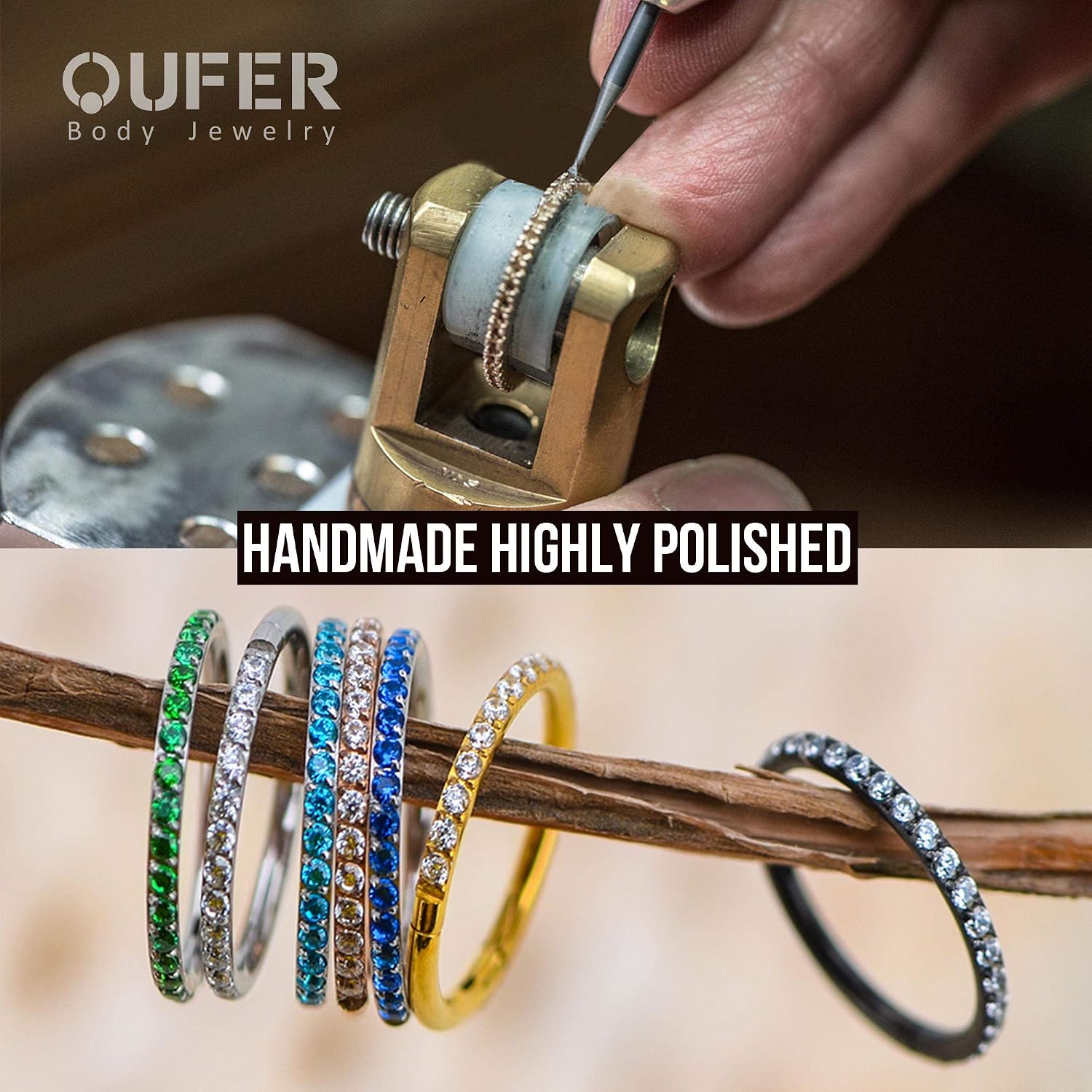 Thumbnail 3 de OUFER 18G anneau nez 8 mm CZ inox 316L