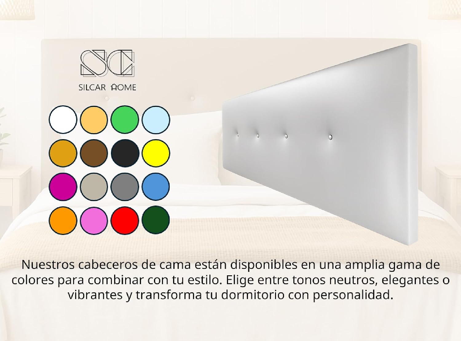 Detalle de Silcar Home Silvi Cabecero 90 cm polipiel blanco