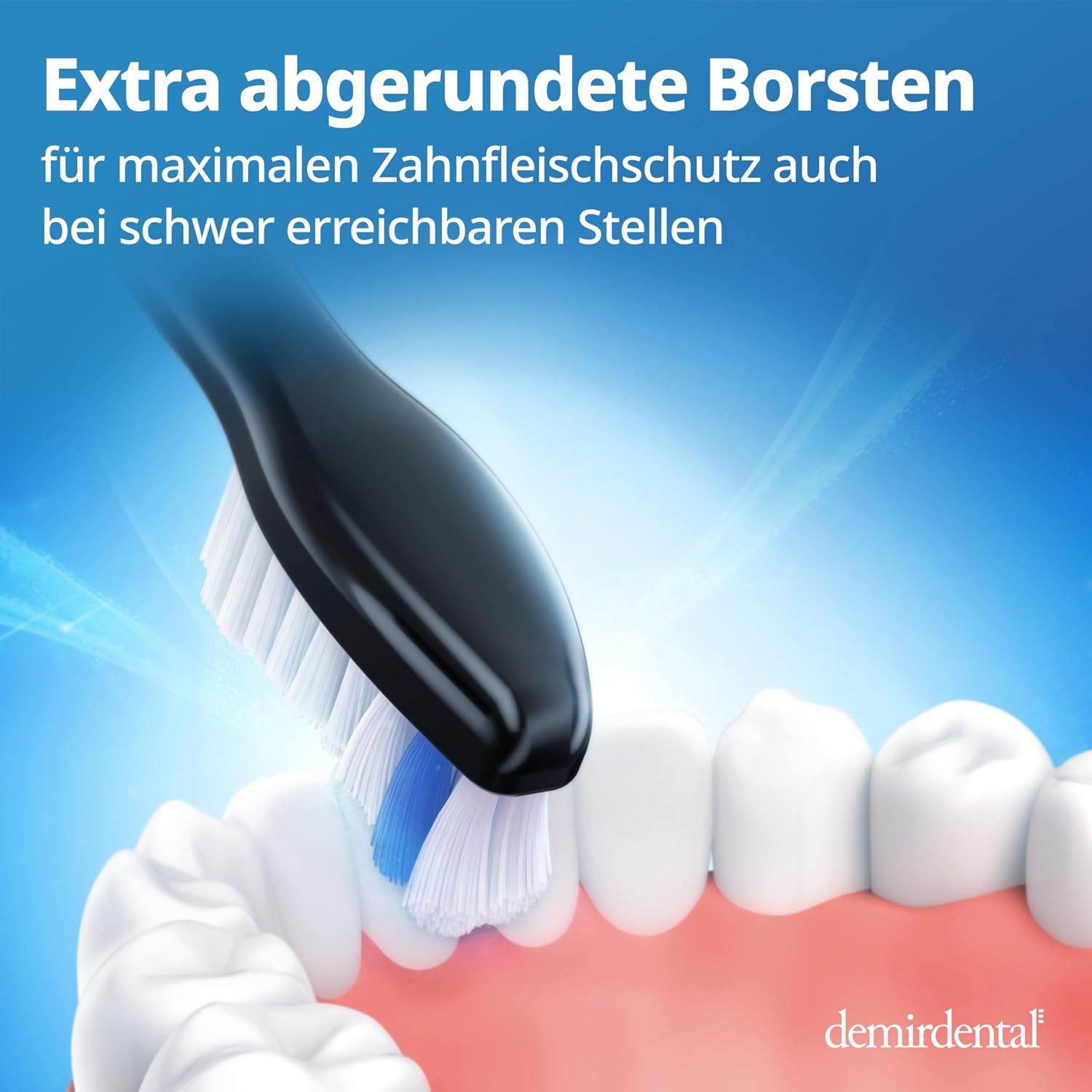 Detalle de 8er demirdental Sensitive Aufsätze – Weiche Bürstenköpfe für Philips Sonicare, Schwarz (HX6058b kompatibel)