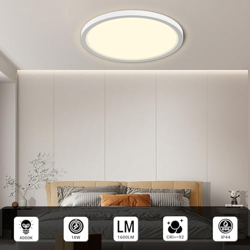 Thumbnail 2 de LQWELL Lámpara de Techo LED 18W IP44 4000K 1980LM – Redonda y Delgada para Baño y Sala