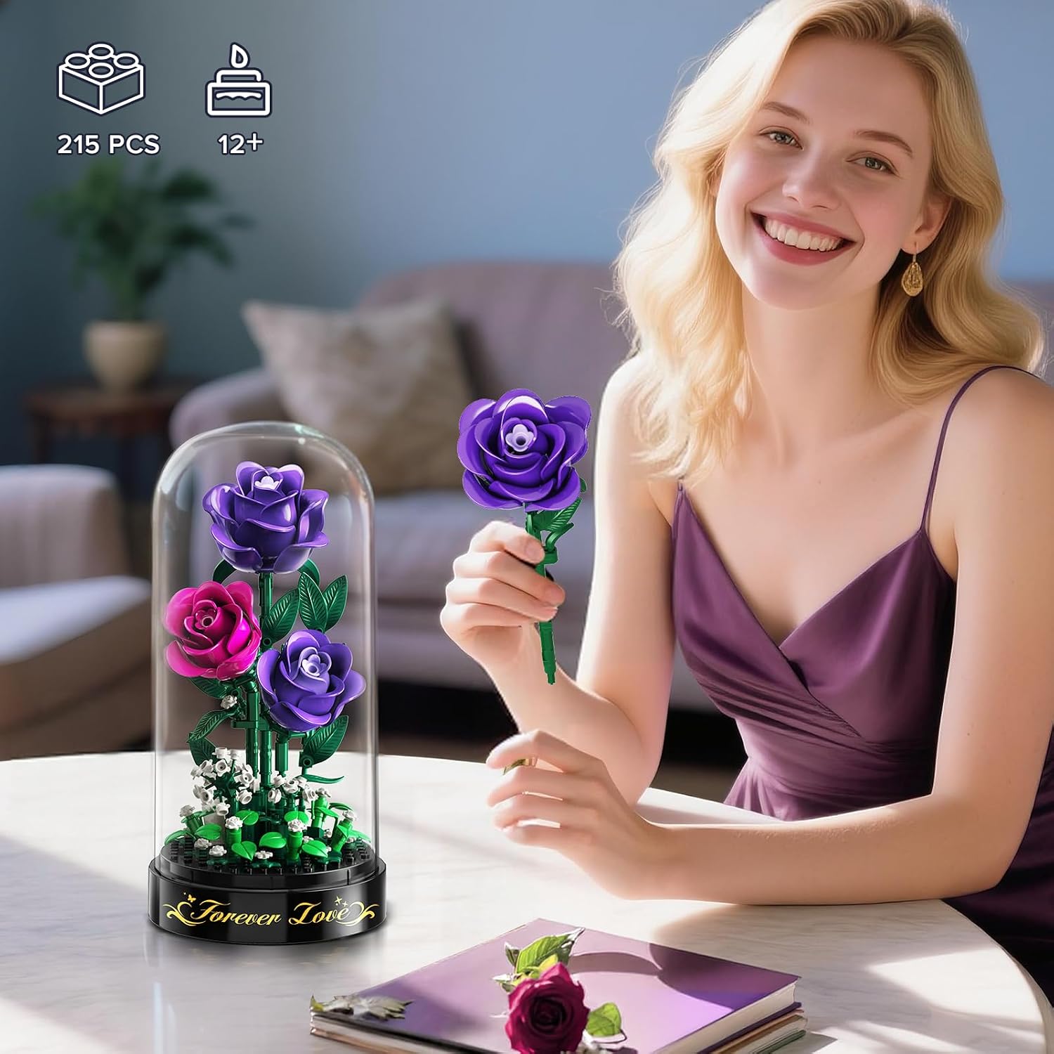 Thumbnail 5 de HiWEEGO Blumen Rosen Set 215 Teile LED