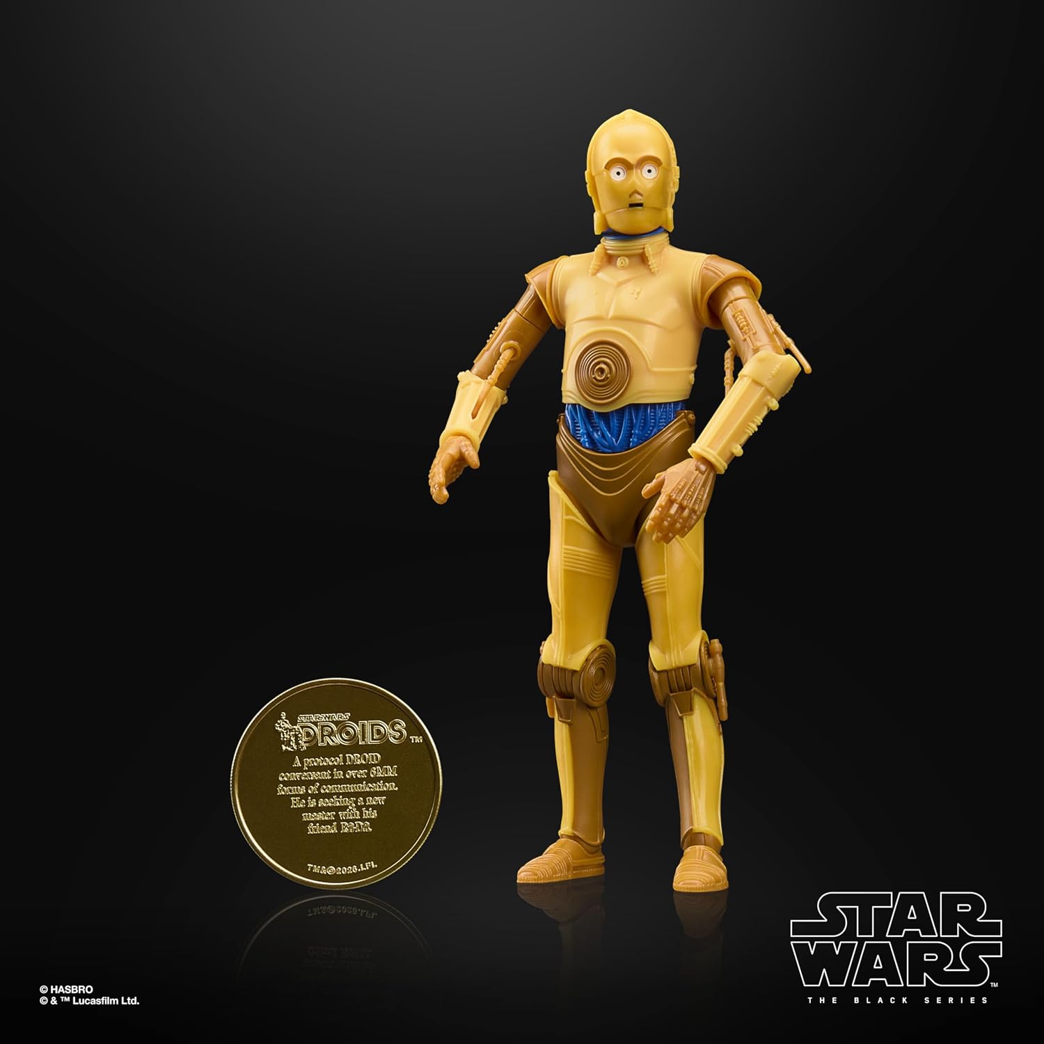 Detalle de ハズブロ STAR WARS ブラックシリーズ G3226 C-3PO 15 cmアクションフィギュア、可動・コレクターズコイン付き
