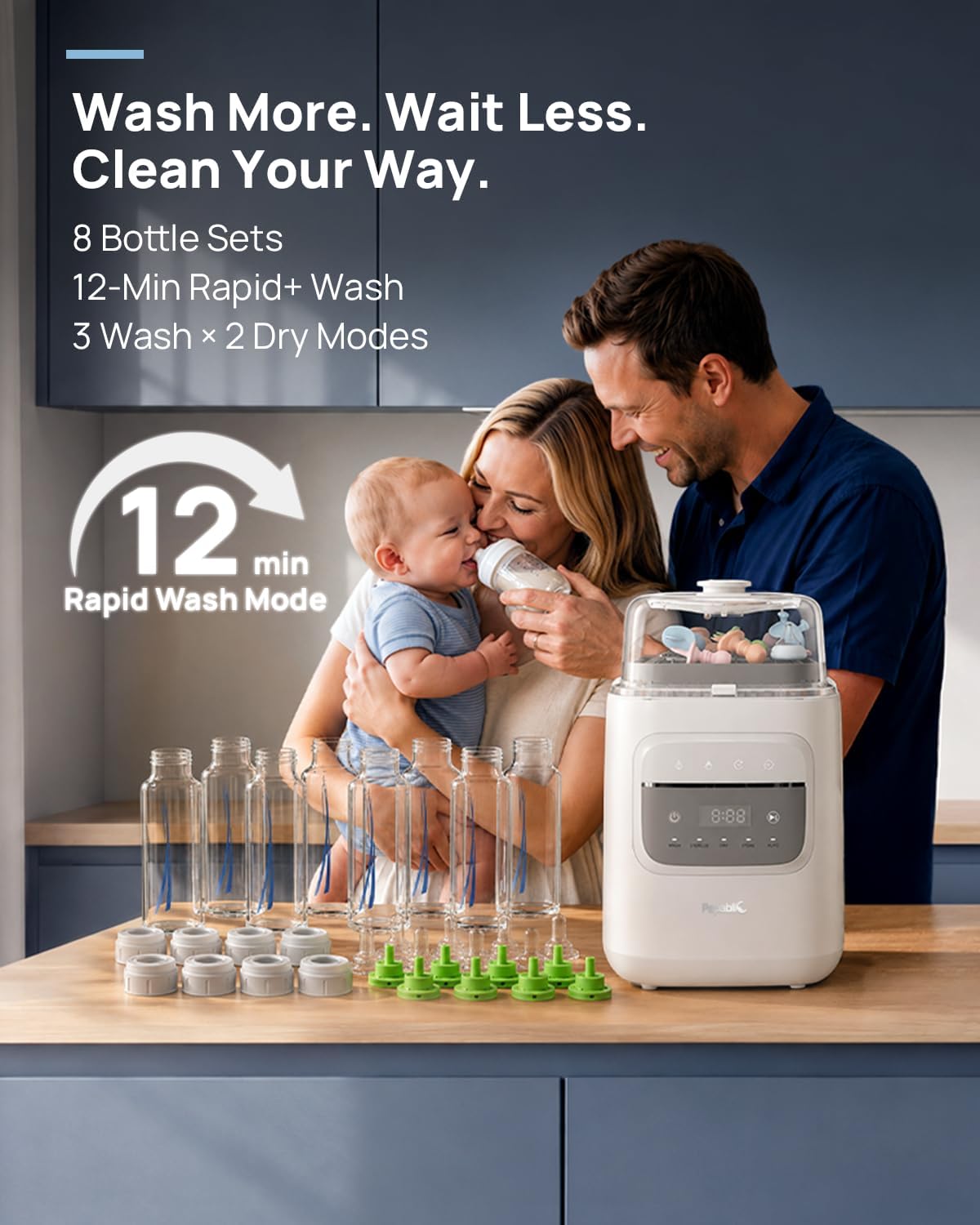 Thumbnail 4 de Papablic P8 Bottle Washer, Sterilizer & Dryer, 8-Bottle Capacity