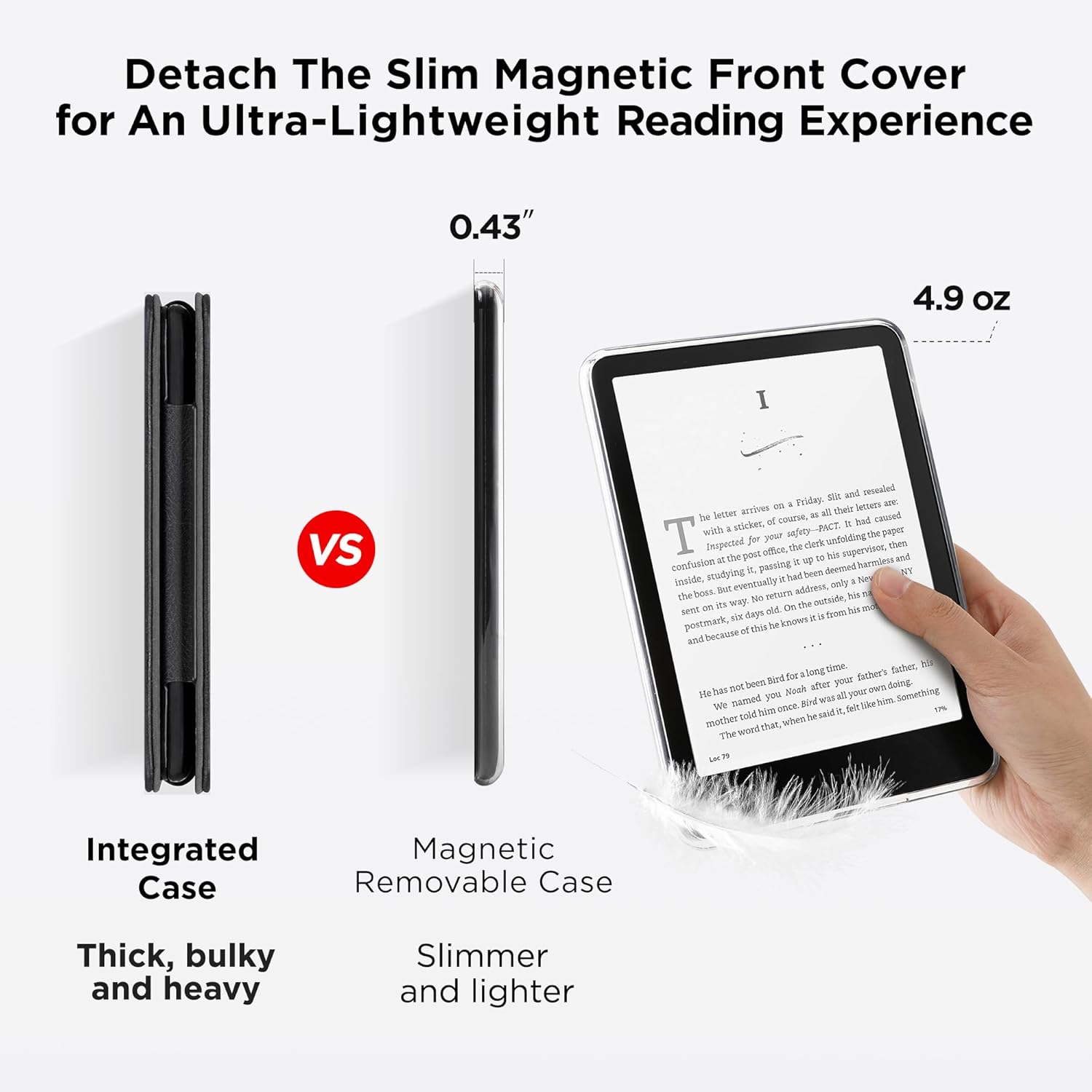 Detalle 2 de SESENSE Detachable Magnetic Case for 7" Kindle Paperwhite 12th Gen & Colorsoft Signature Edition