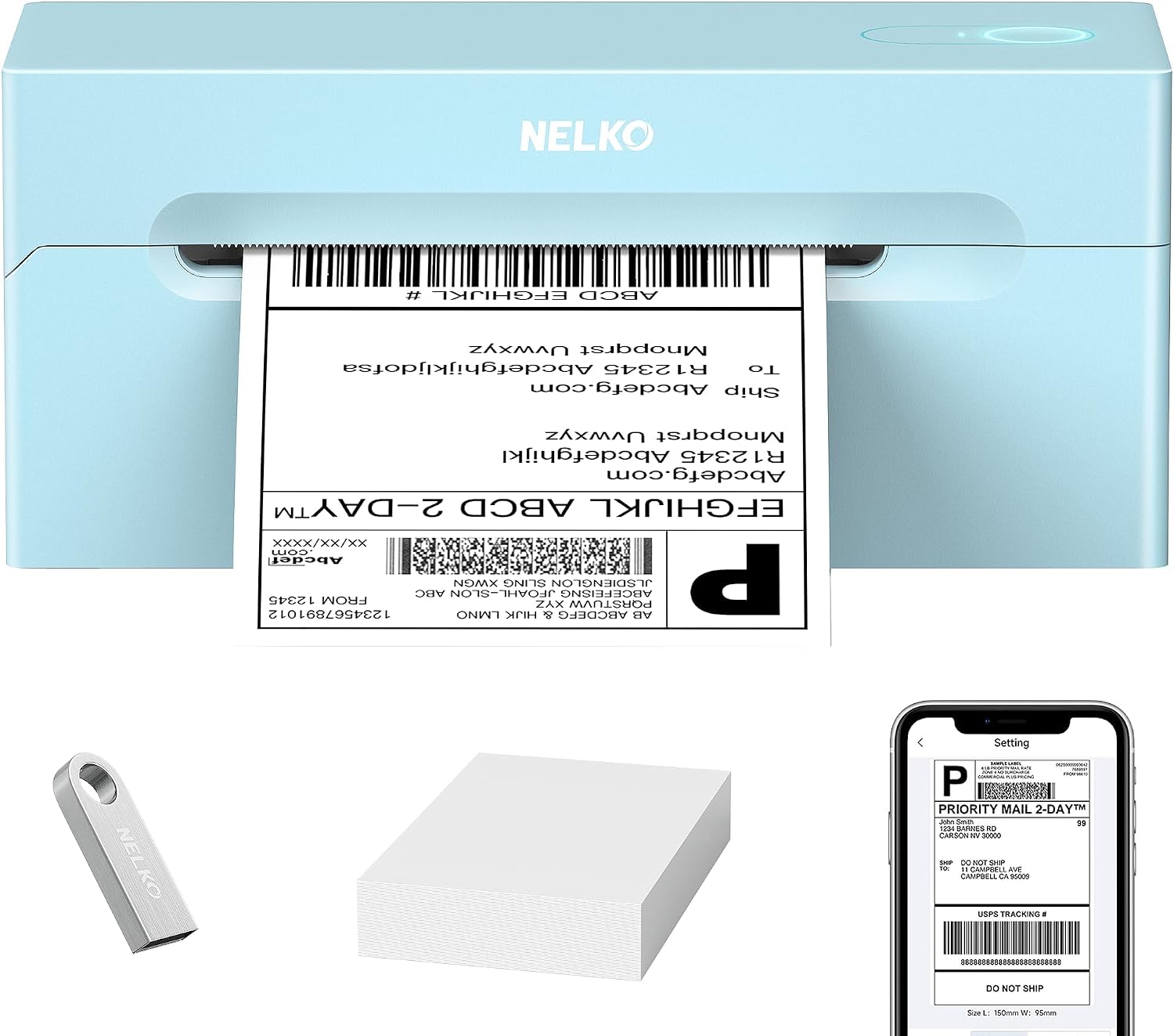 Detalle de Nelko thermal shipping label printer 4x6