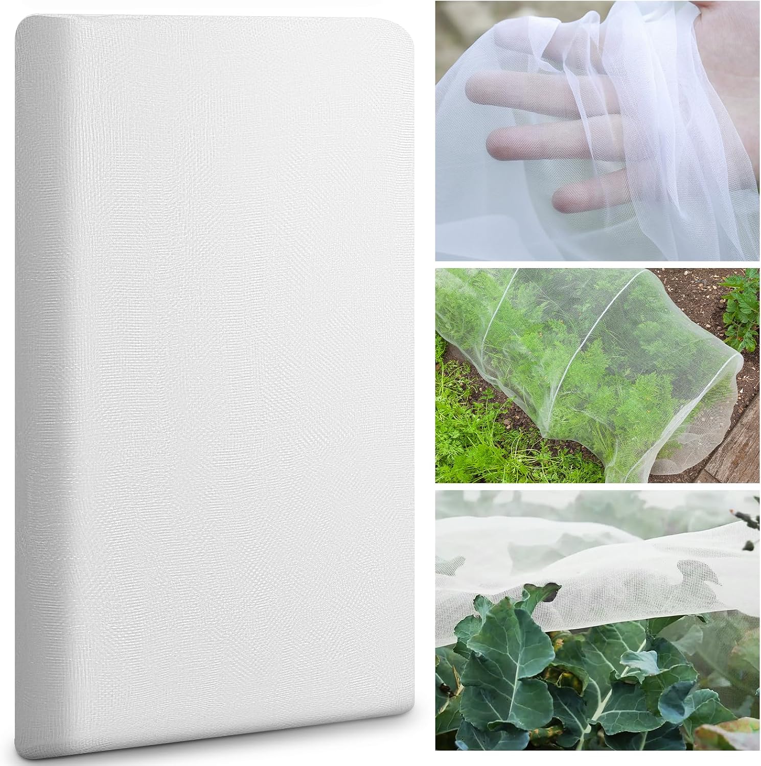 Detalle de AOOWU 5020224 Fine Mesh Garden Insect Netting, 3x6m PE Cover
