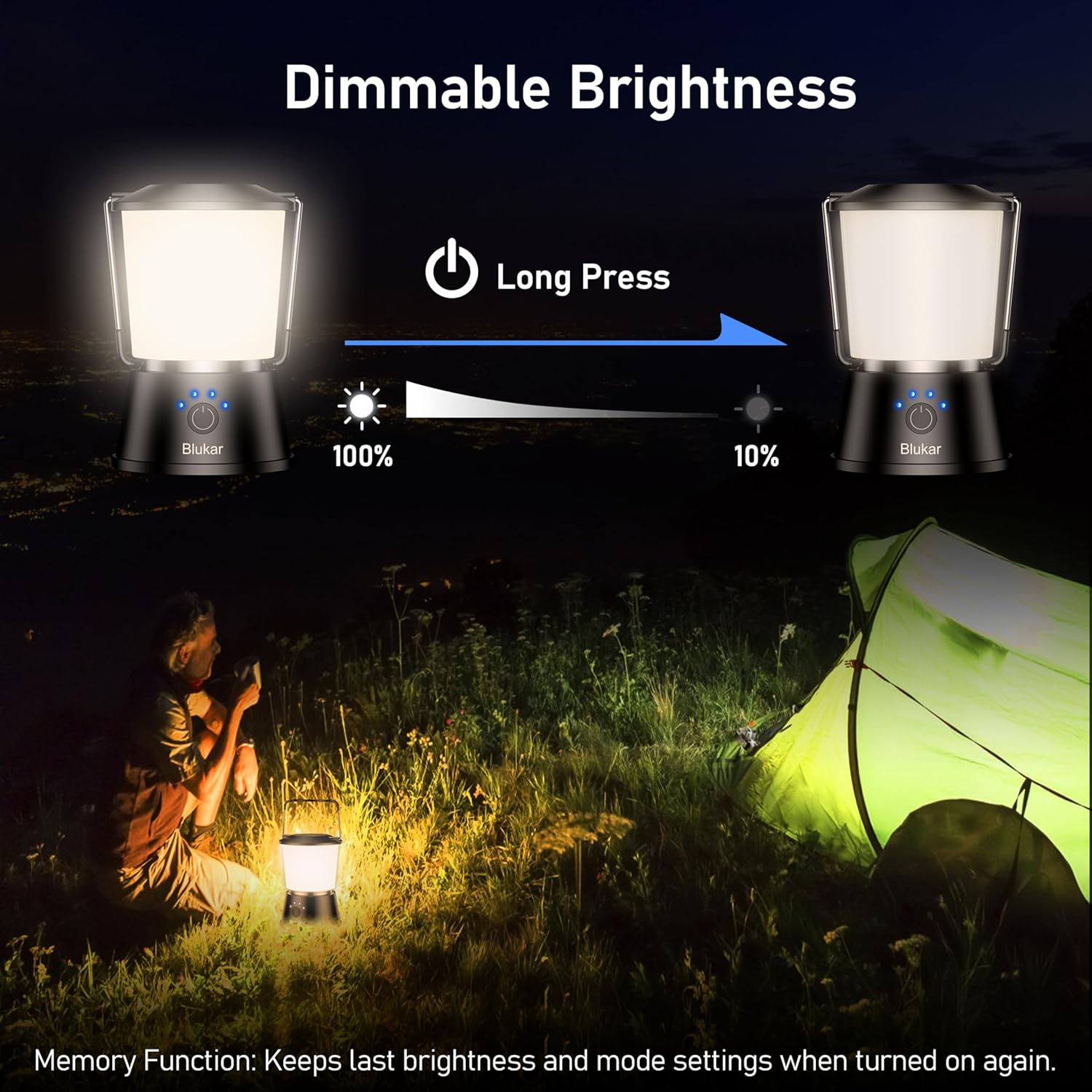 Detalle 2 de Blukar Camping Lantern Rechargeable 1 LED light 🌟🏕
