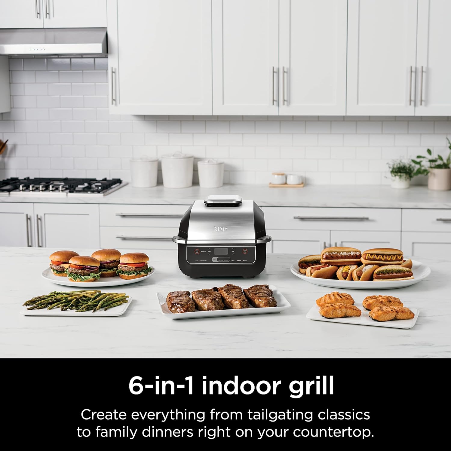 Thumbnail 1 de Ninja EG201 Foodi 6-in-1 Indoor Grill (2nd Gen) with Air Fry, Roast, Bake, Broil & Dehydrate