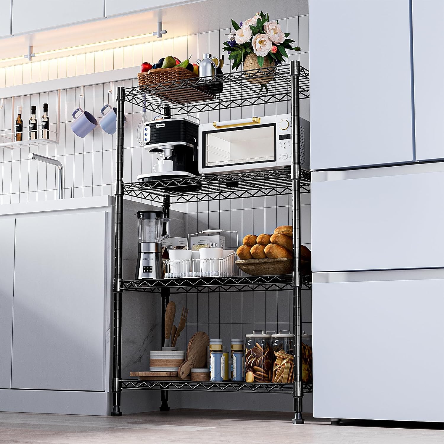 Thumbnail 5 de M MZG 1000 lbs Storage Shelving – 4-Tier Heavy Duty Steel Unit (35 × 75 × 120.7 cm)