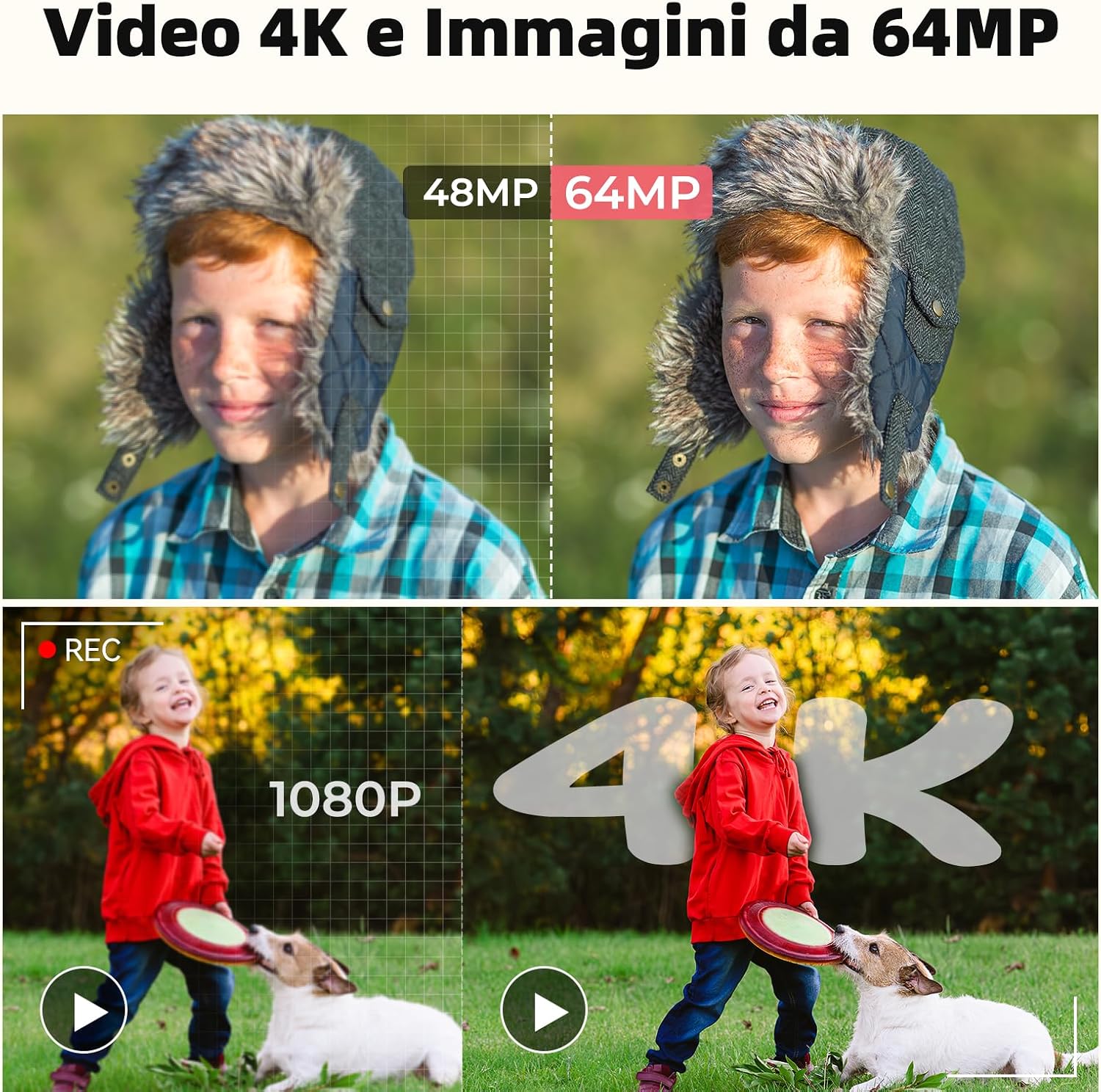 Thumbnail 1 de Macchina Fotografica Digitale 4K 64MP con 18x Zoom e doppio display – Rosa