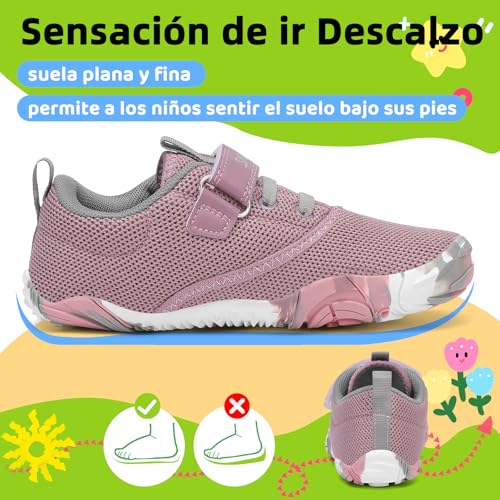 Detalle de SAGUARO Barefoot Niños - Zapatillas de Trail Minimalistas para Niños (Malva Morado, 31 EU)