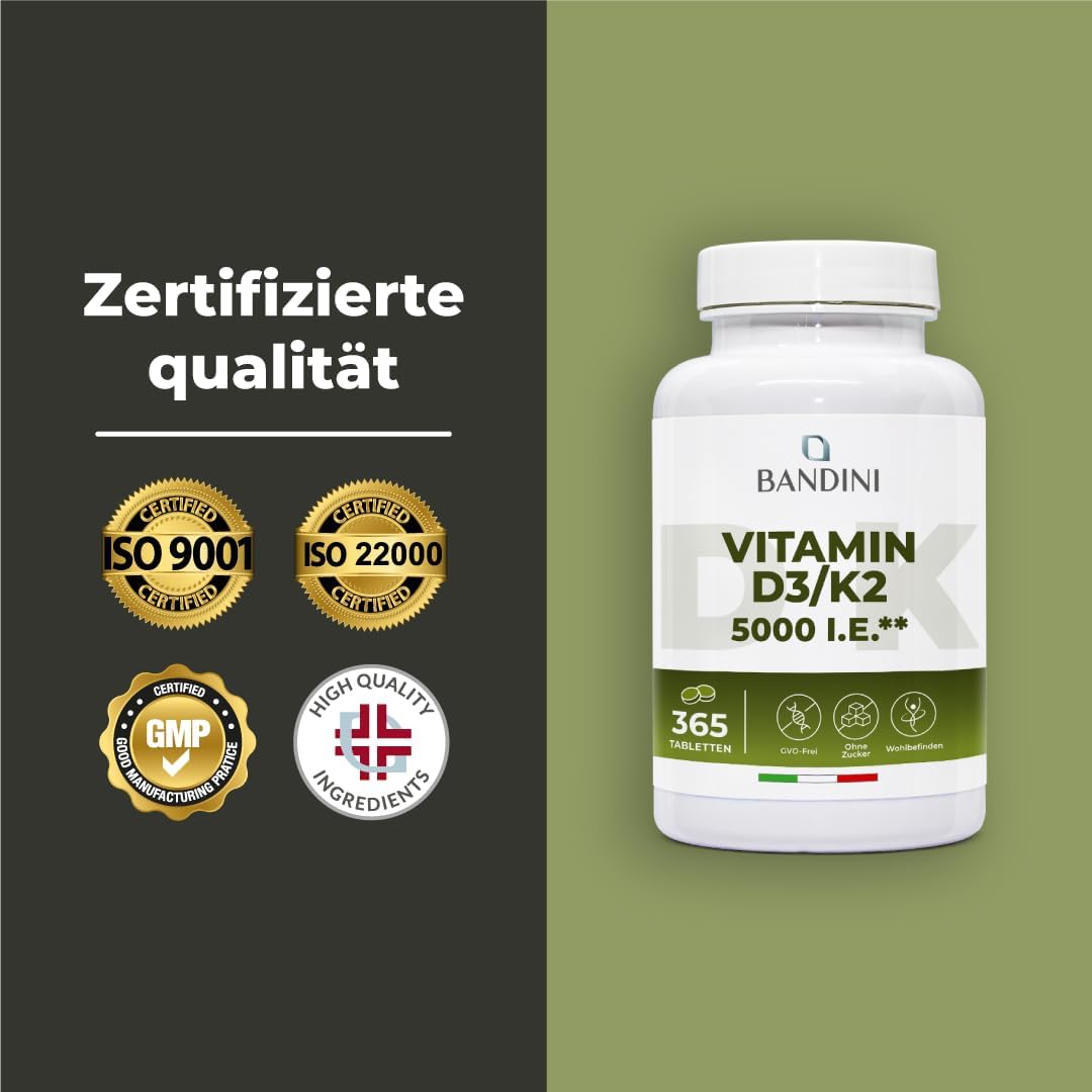 Detalle 2 de Bandini Vitamin D3 K2 365 Mikrotabletten 5000 IU