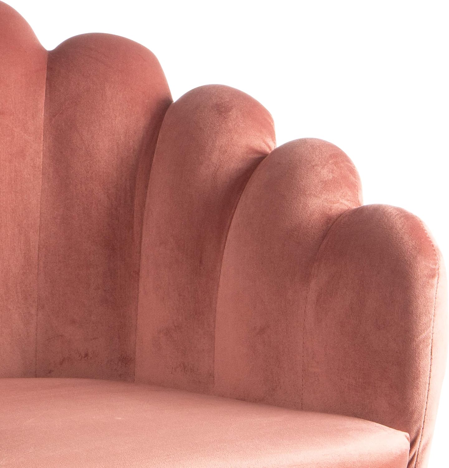 Detalle 2 de Baroni Home Poltrona Conchiglia in velluto cipria: stile glamour e comfort per living o camera