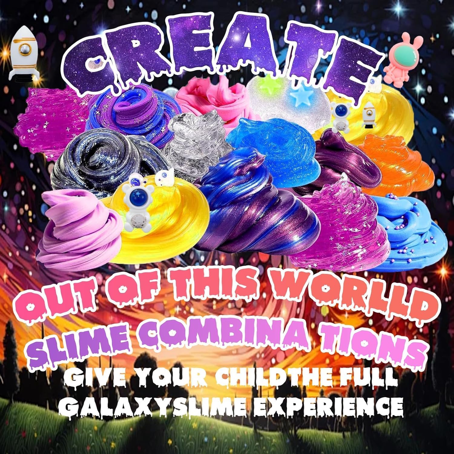 Detalle de Funewest Galaxy Schleim Selber Machen Set – DIY Schleim Kit mit 57 Teilen für kreative Kinder (8–12 Jahre)