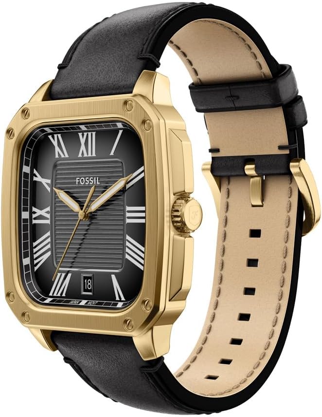 Detalle de Fossil Crosby Herren 42 mm Goldfarbene Edelstahluhr, FS6151