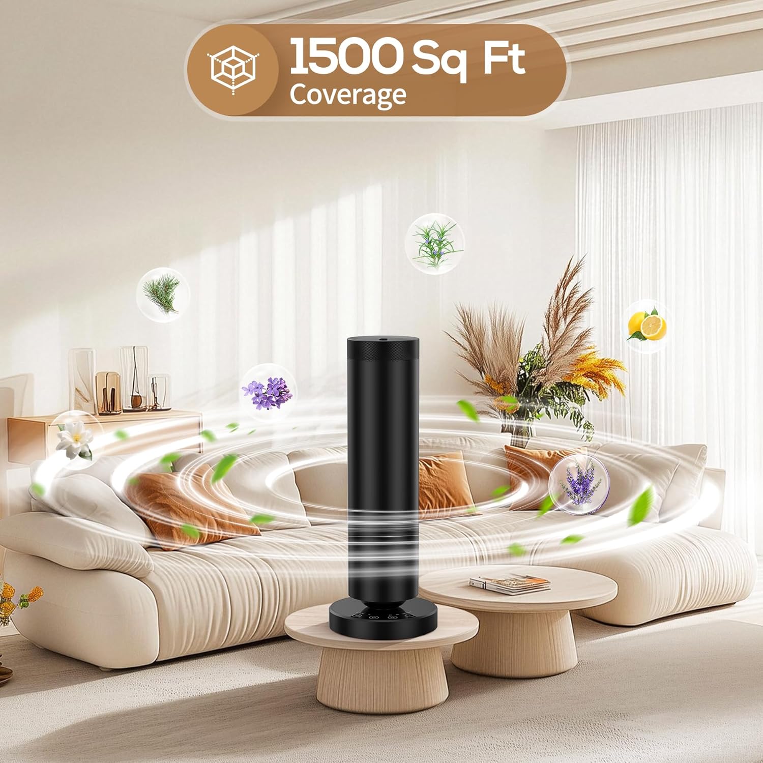 Detalle de Dakomoda Scentiment A10 Waterless Diffuser with Lights, 1500 sq ft Coverage