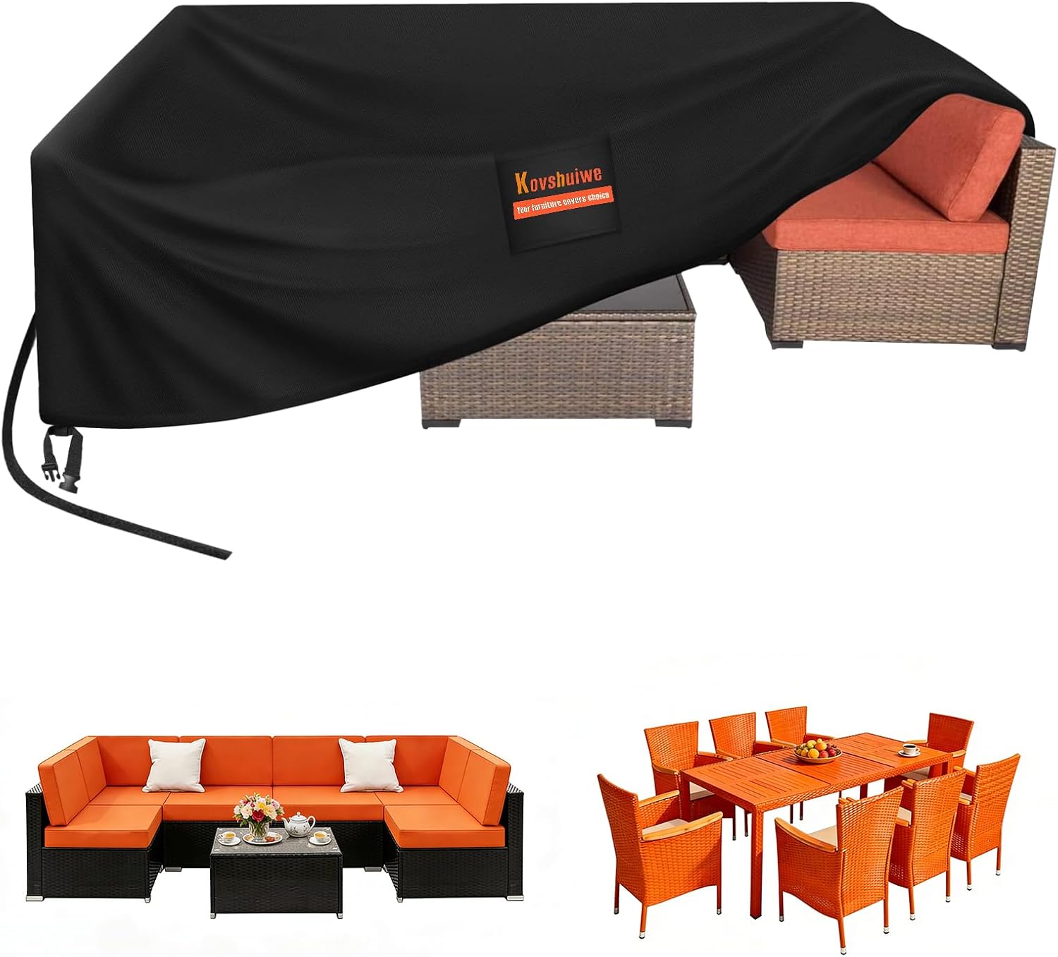 Detalle de Kovshuiwe Large Garden Furniture Cover 250x210x90cm