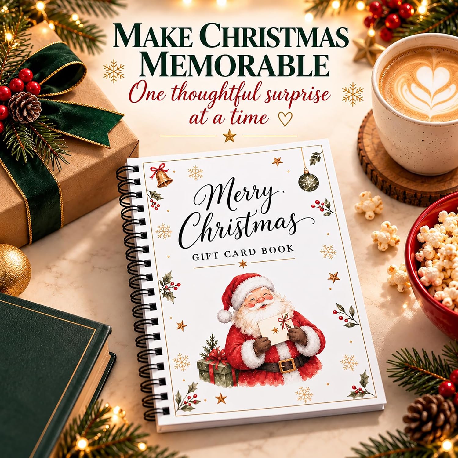 Thumbnail 6 de AZHAIBUQI Christmas Gift Card Book, 5x7-Inch Spiral-Bound Booklet, 10 Festive Designs
