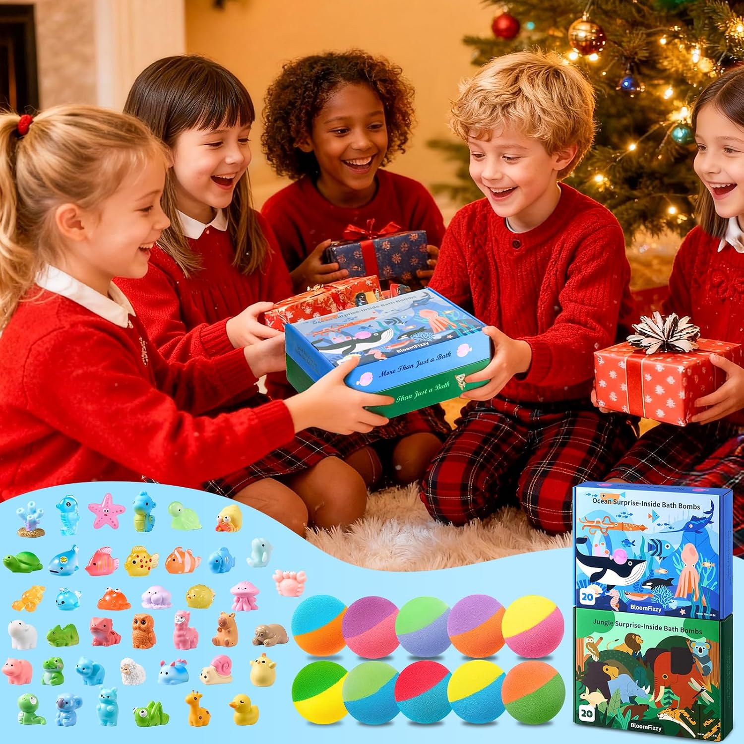 Thumbnail 6 de 40 Kids Bath Bombs with Surprise Inside: Ocean & Jungle Animal Gift Set