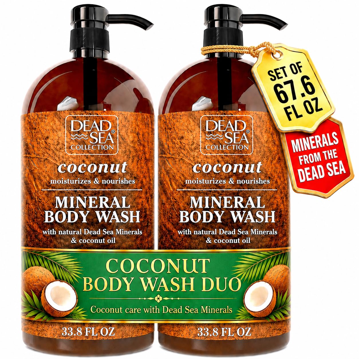 Detalle de Dead Sea Collection 7290107429467 Coconut Body Wash, 2-Pack with Dead Sea Minerals