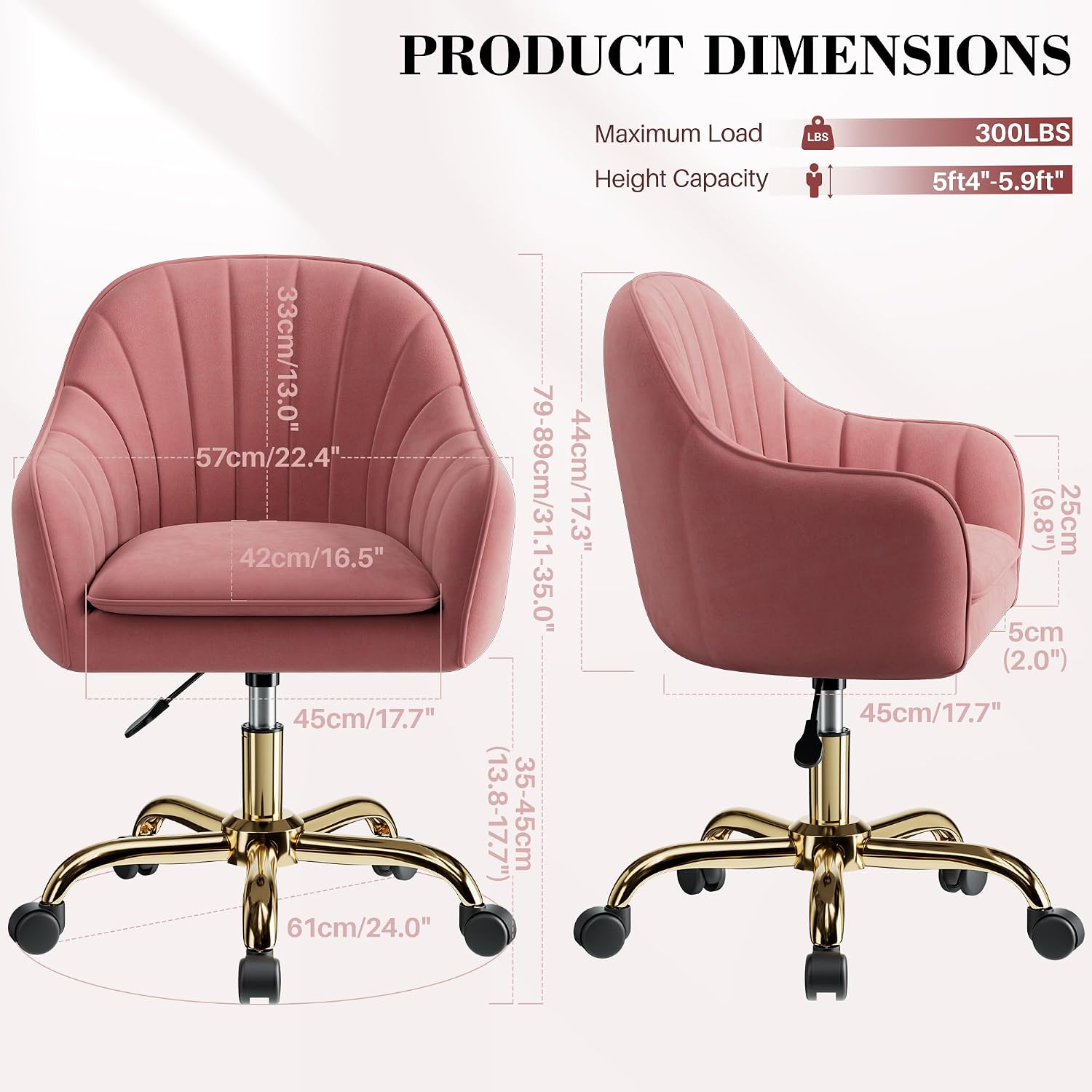 Thumbnail 1 de BestEra Vanity Chair with Wheels