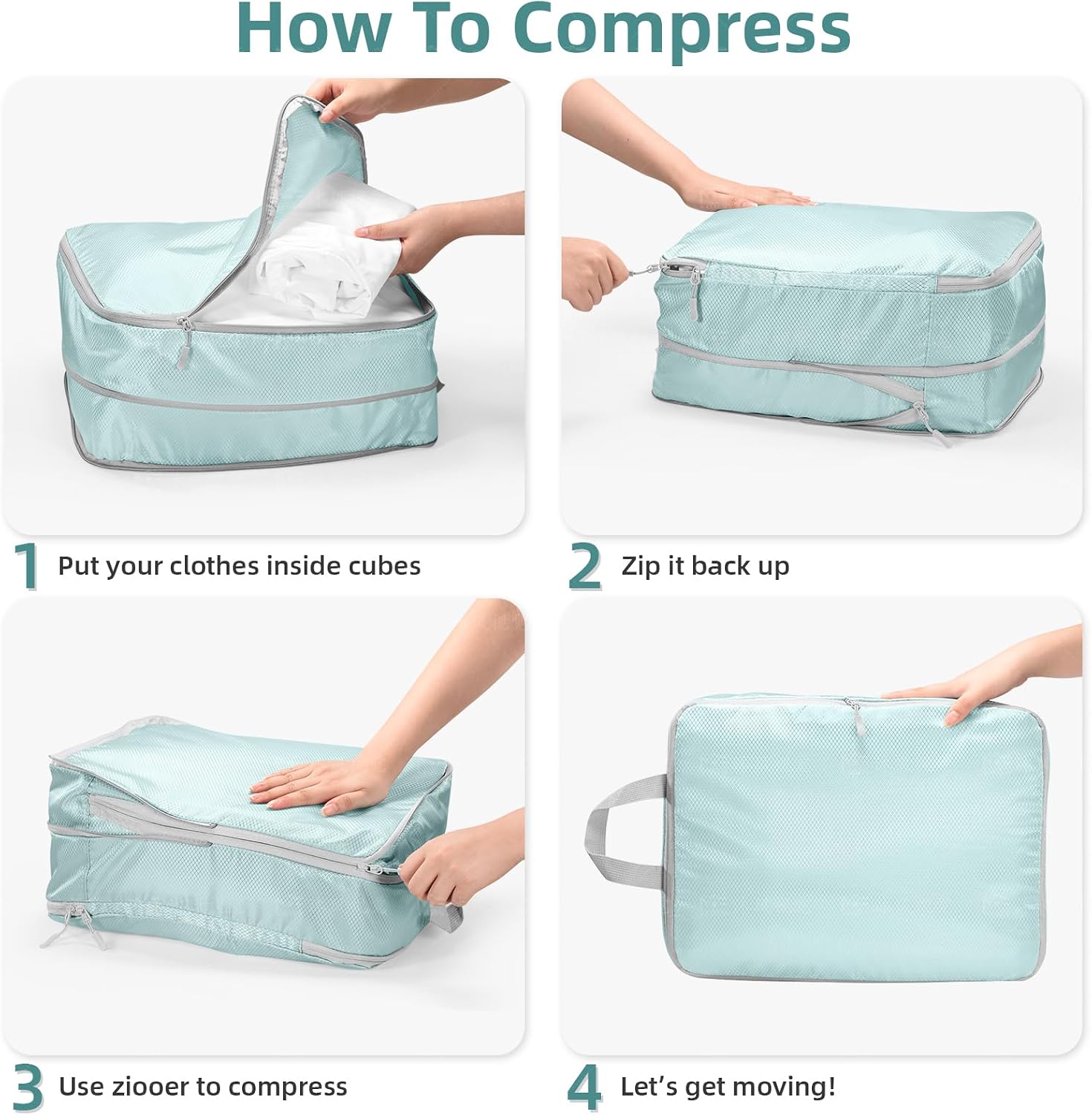 Detalle 2 de Compression Packing Cubes 7-Piece Set 50% space-saving