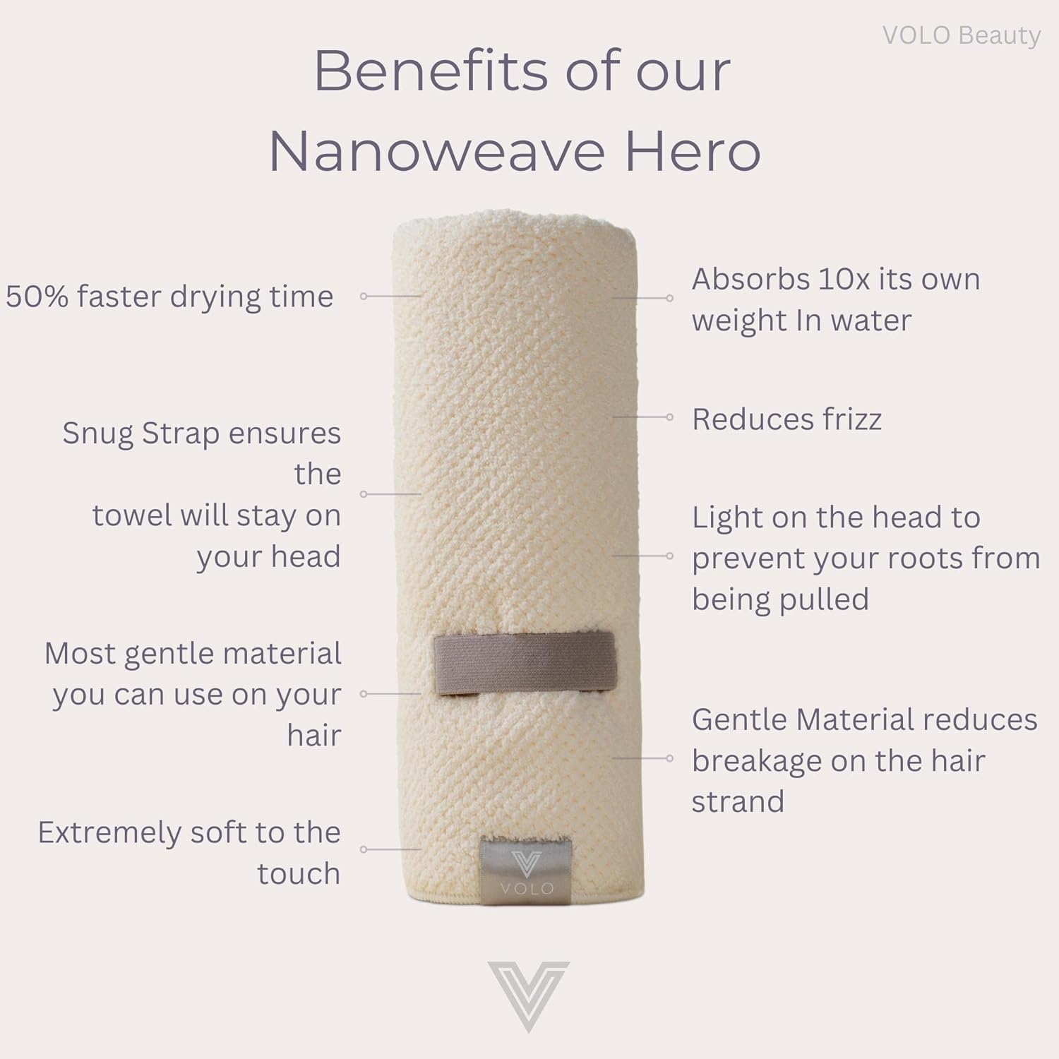 Detalle 2 de VOLO Hero Hair Towel NanoWeave Ultra Soft