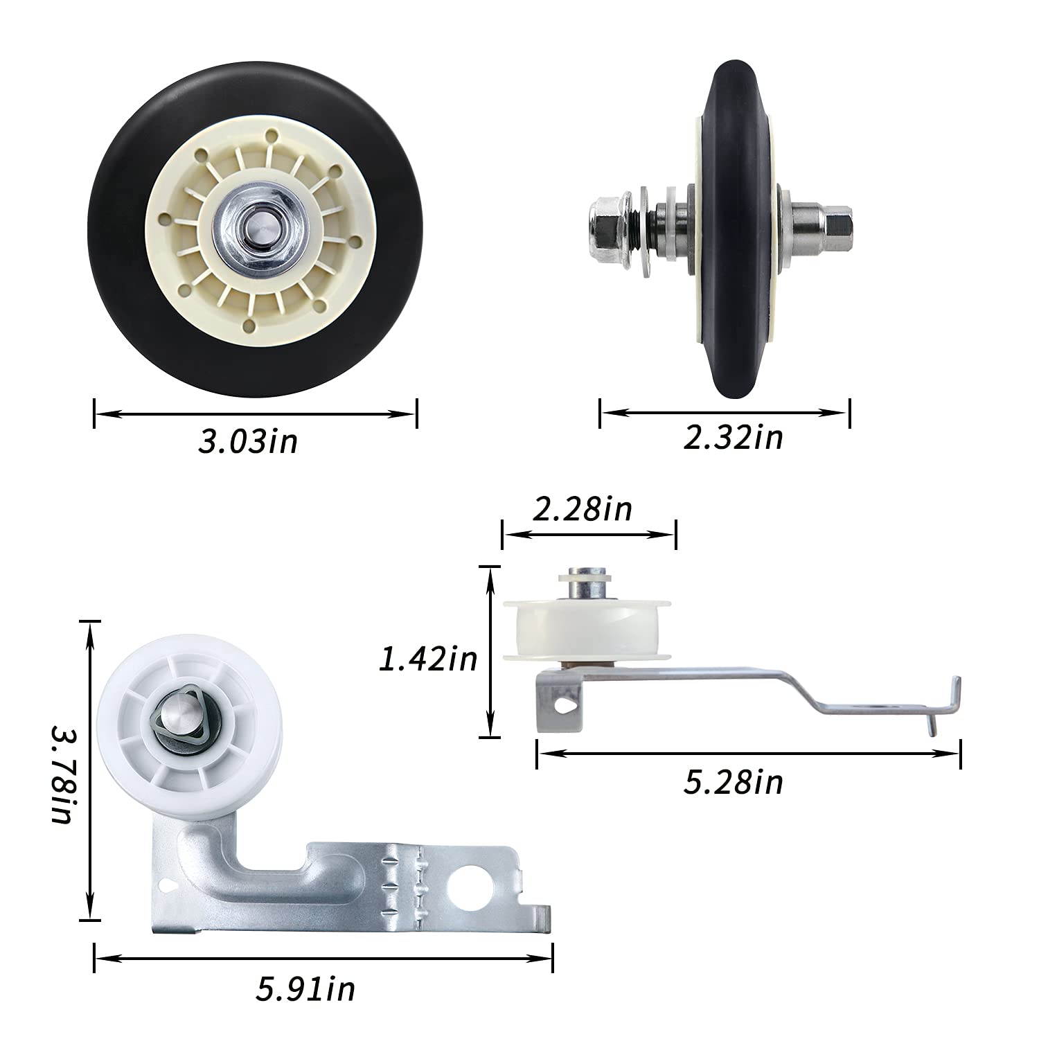 Detalle de Azdele Dryer Repair Kit for LG and Kenmore with Rollers, Belt and Idler Pulley