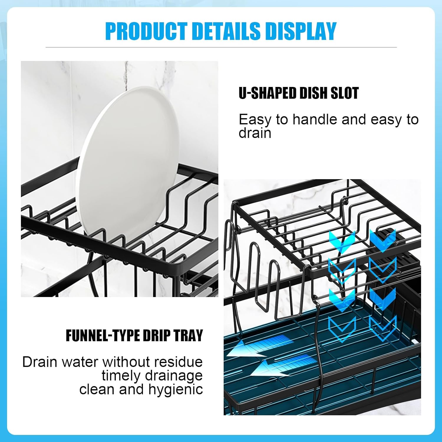 Thumbnail 3 de 7 code Large Dish Drying Rack — 2-Tier Dish Drainer 🍽