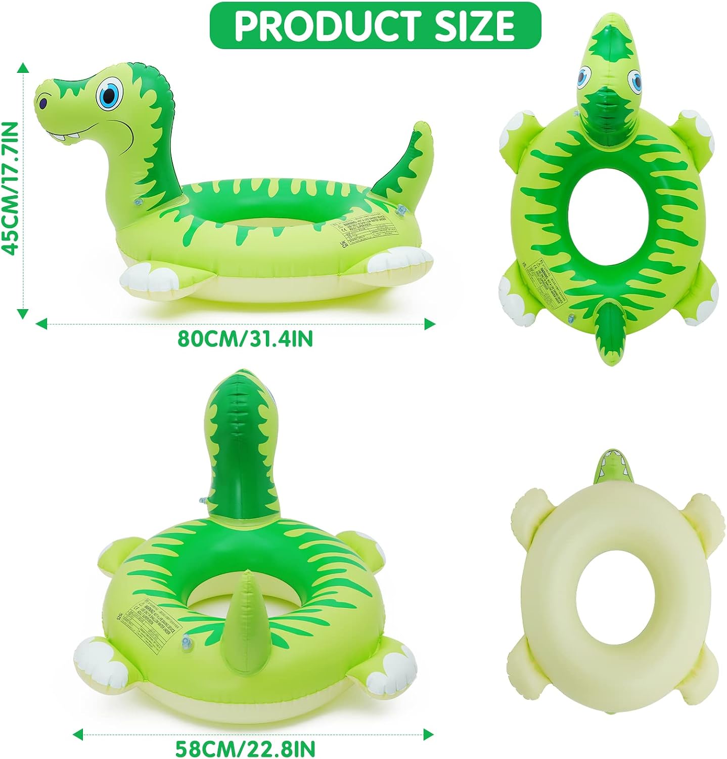 Thumbnail 6 de Yellcetoy Dinosaur Pool Inflatable for Kids – Durable Swim Ring with Tail Sounds