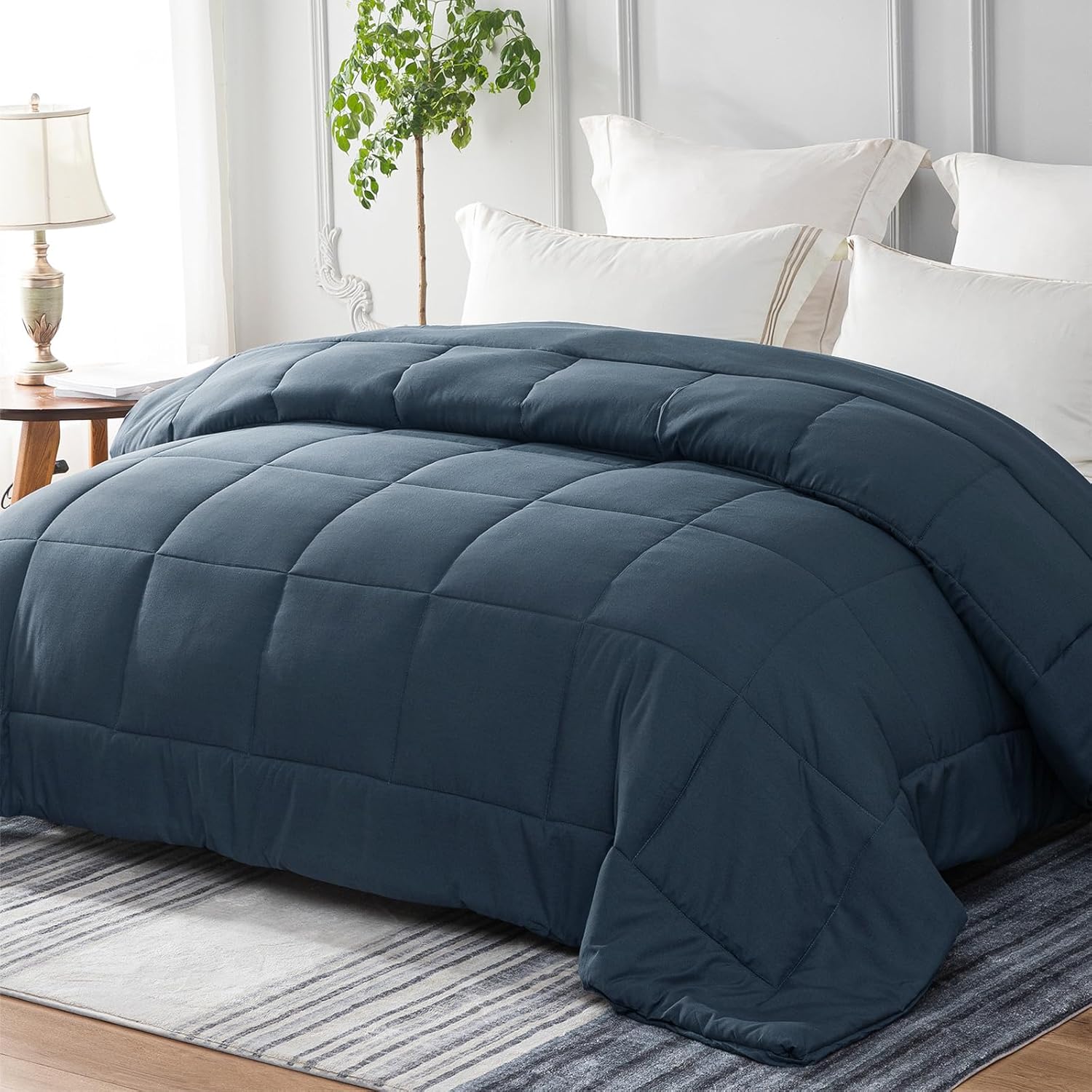 Thumbnail 6 de Whale Flotilla Reversible All-Season Duvet King Size (7.5 Tog) – Dusty Teal & Birch Beige, Box-Sitched Down-Alternative Comforter