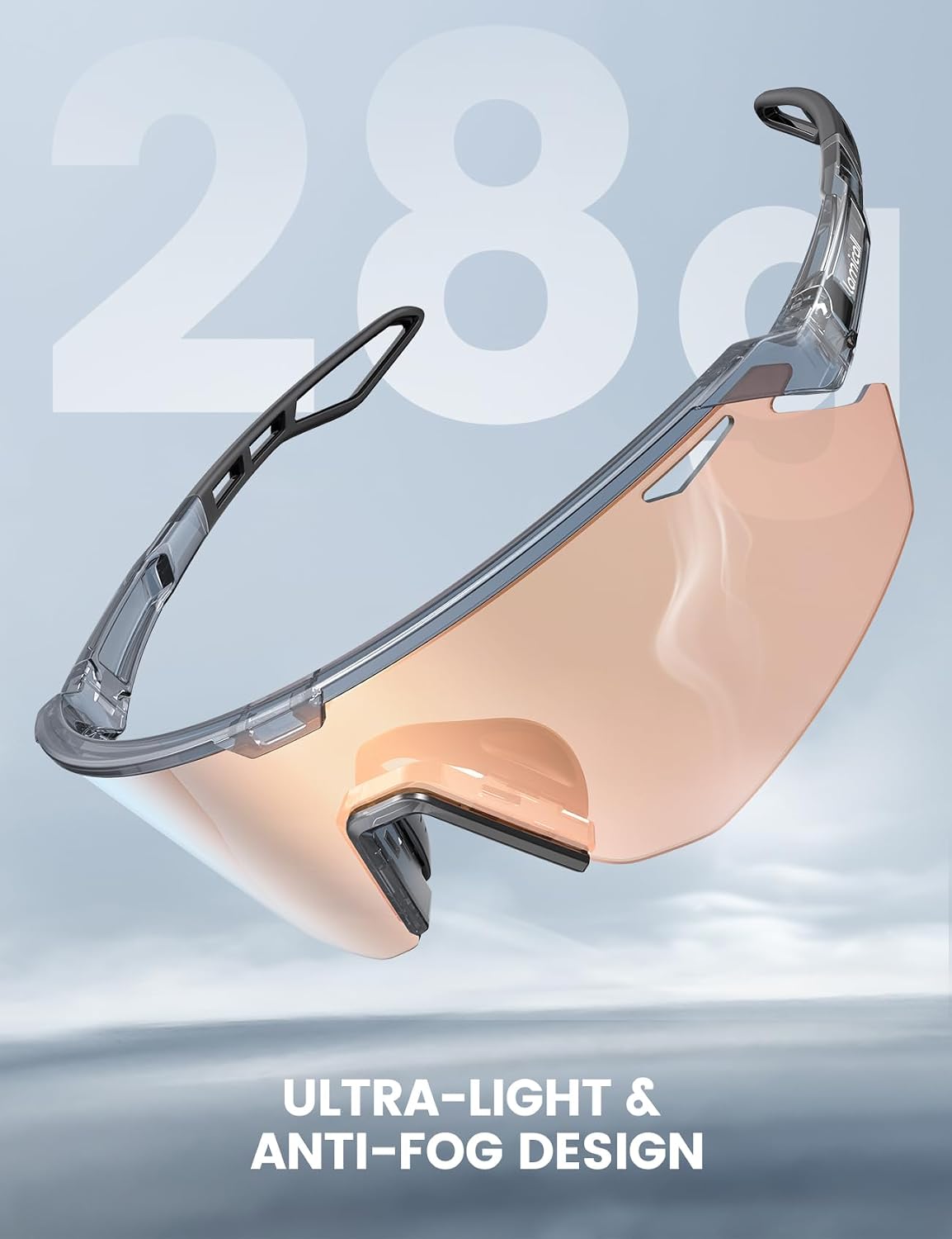Detalle de Lamicall 24g Polarized Sports Sunglasses – UV400 Protection, Photochromic Lenses