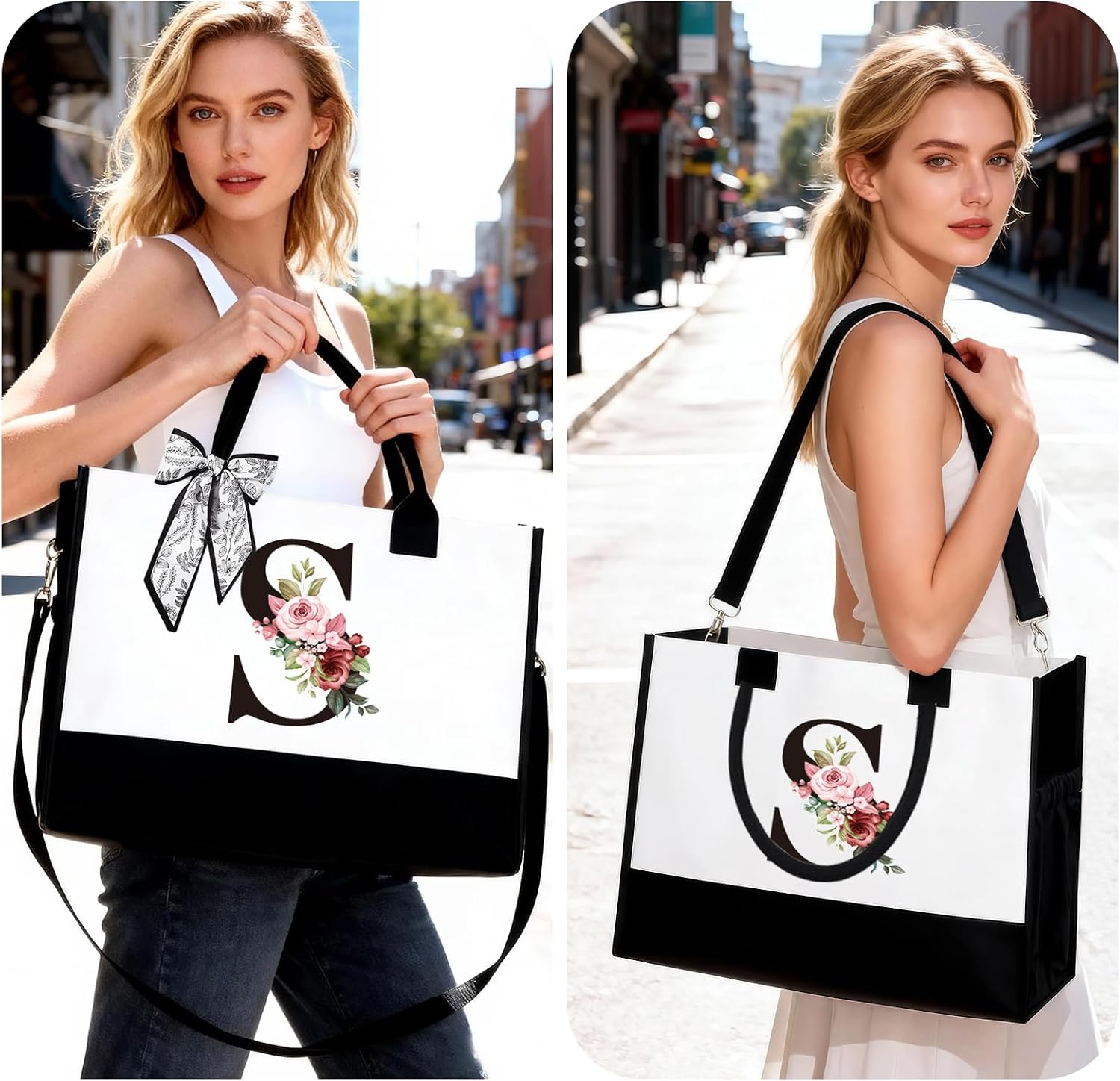 Thumbnail 6 de Birthday Gifts for Women: Initial Canvas Tote Bag & Makeup Bag (S)