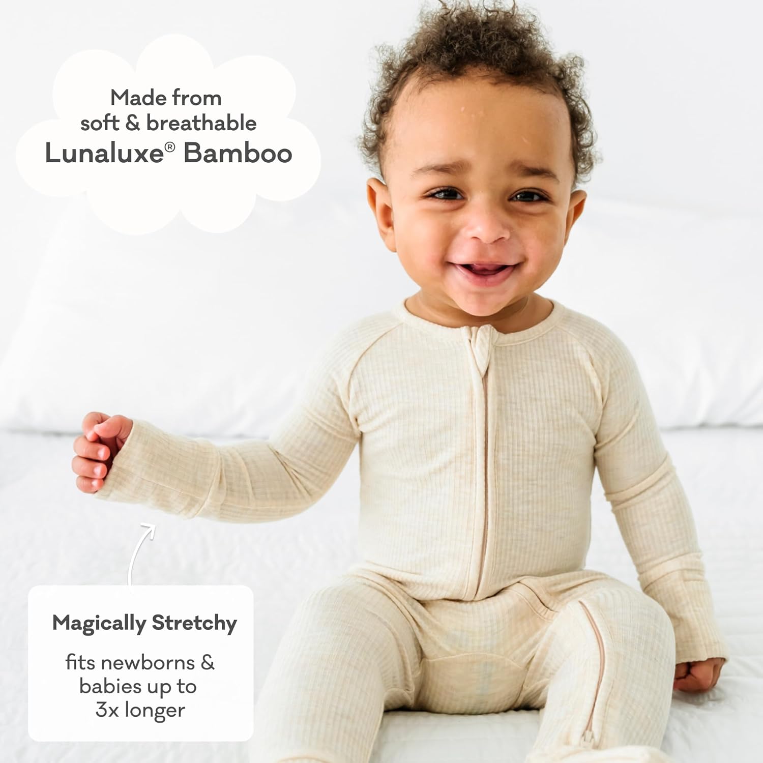 Detalle de Little Sleepies 2-Way Zipper Baby Pajamas