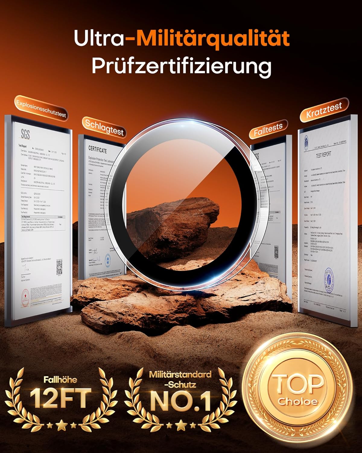 Thumbnail 2 de TOCOL 2 Sets Kameraschutz für iPhone 17 – Ultra HD, 9H, Einfache Montage, Transparent