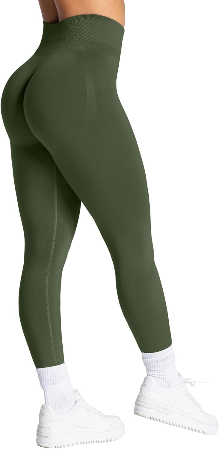 Detalle 2 de TAYOEA Sport-Leggings Damen mit Scrunch Butt & Push-Up-Effekt, blickdichte nahtlose Sporthose für Yoga, Gym & Alltag
