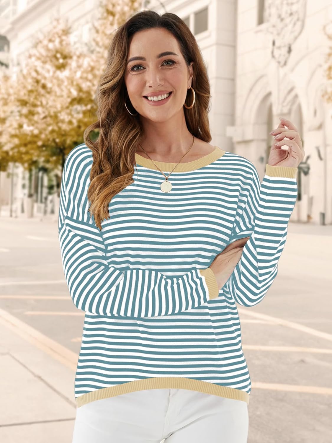 Thumbnail 3 de Cuptacc Pullover Damen Gestreiftes Sweatshirt
