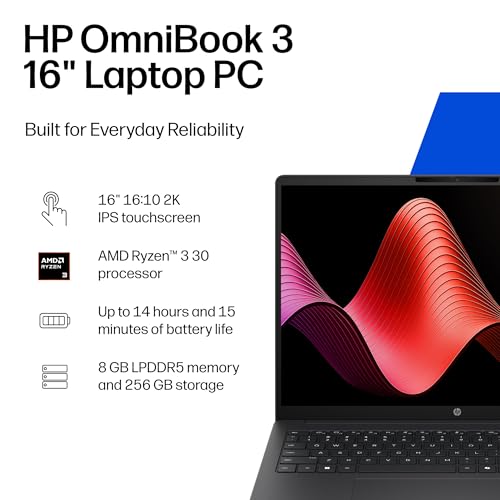 Thumbnail 1 de HP OmniBook 3 16-inch Laptop PC (16-by0199nr) with 2K Touchscreen