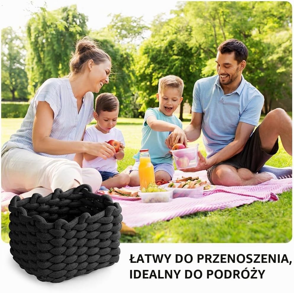 Detalle 2 de Aolso 5657581 – 2 tkane kosze z bawełnianej liny do przechowywania