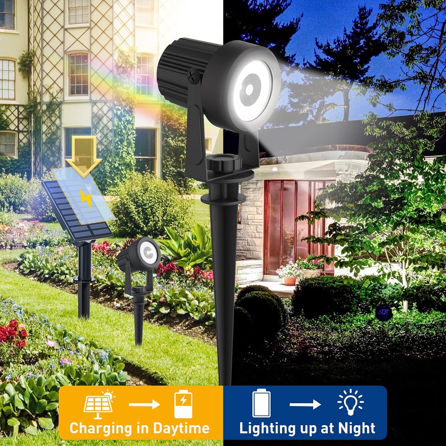 Detalle 2 de T-SUNUS Gartenstrahler Solar 2 Stück 🌞📡