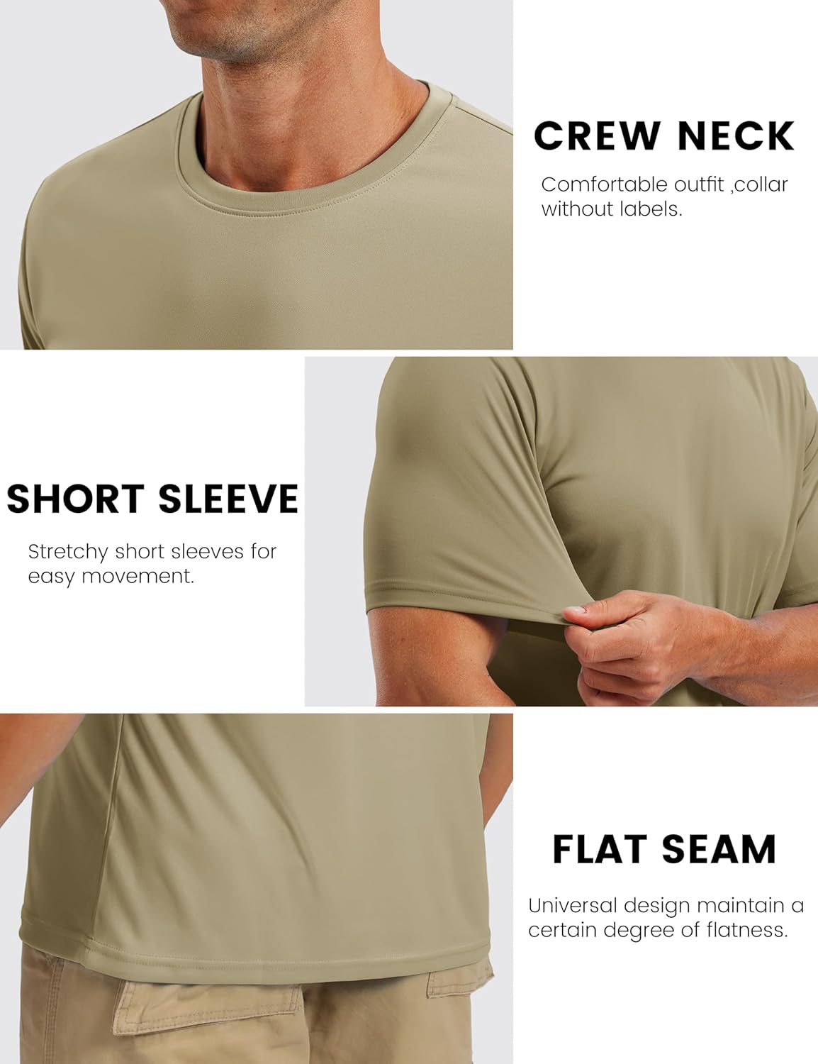 Thumbnail 5 de TACVASEN Herren UV-Schutz T-Shirt (UPF 50+) – Kurzarm Sonnenschutz Tee fürs Schwimmen und Outdoor