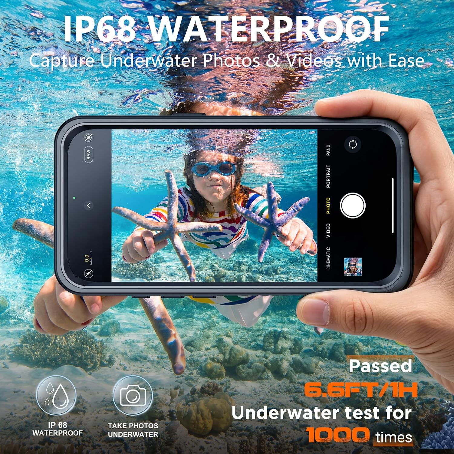 Detalle 2 de Temdan Waterproof Case for iPhone 18 Pro Max, IP68 and MagSafe Compatible