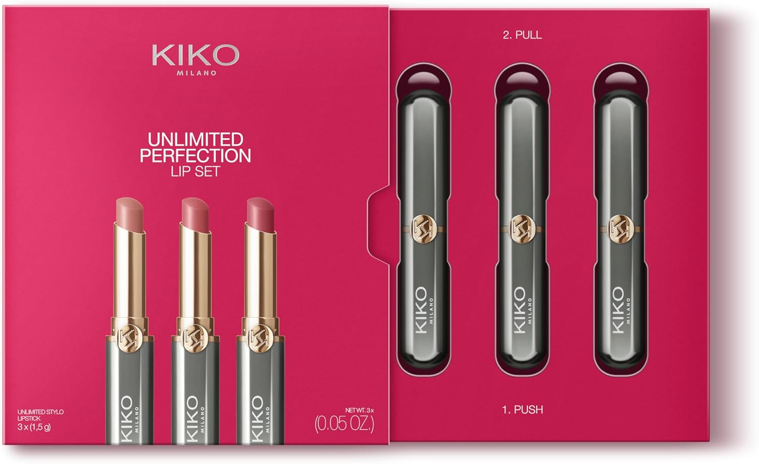 Thumbnail 3 de KIKO Milano Unlimited Perfection Lip Set 01 – Kit di 3 Rossetti Cremosi a Lunga Durata e Non-Transfer