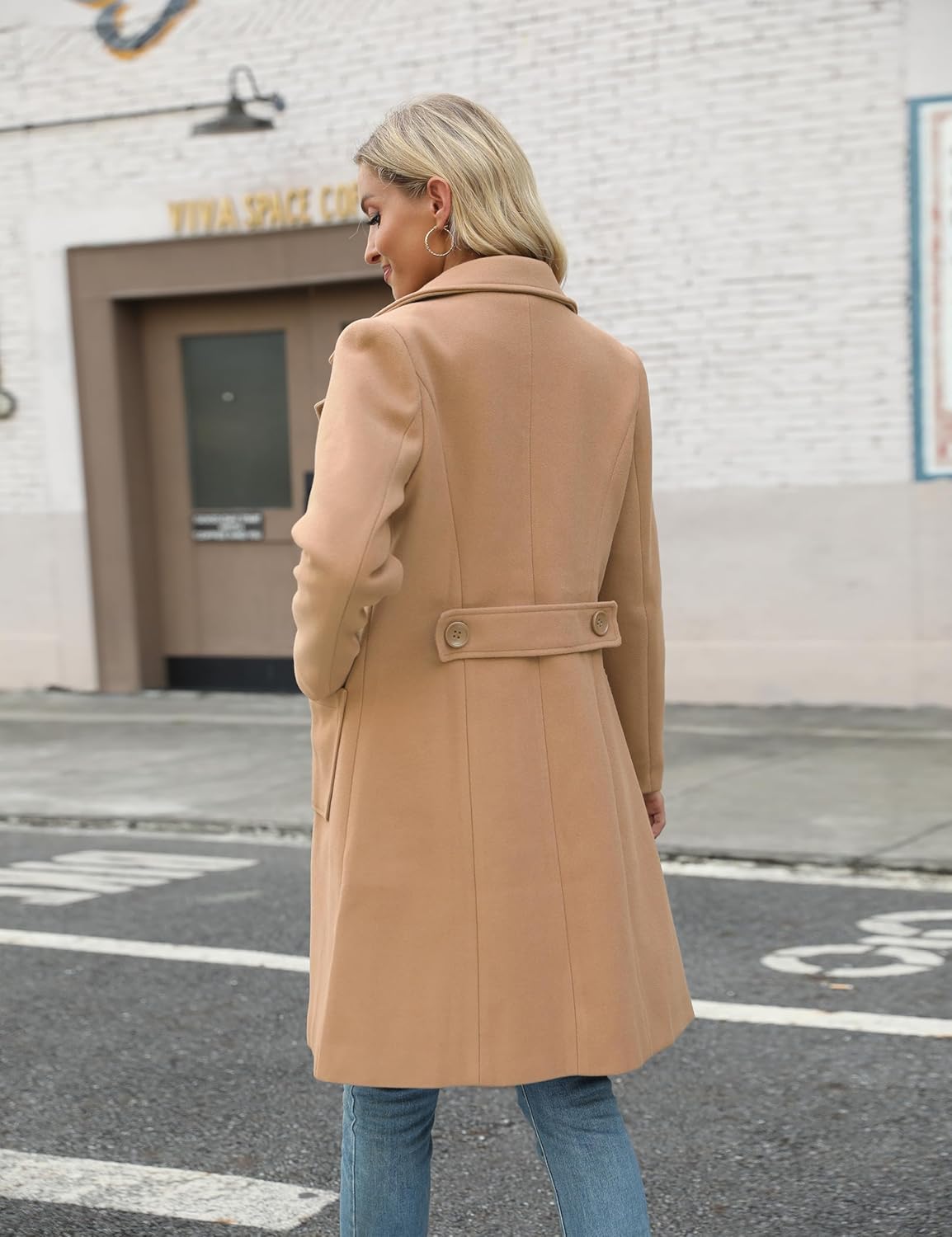 Thumbnail 6 de Bankeng Women Wool Blend Camel Mid-Long Coat
