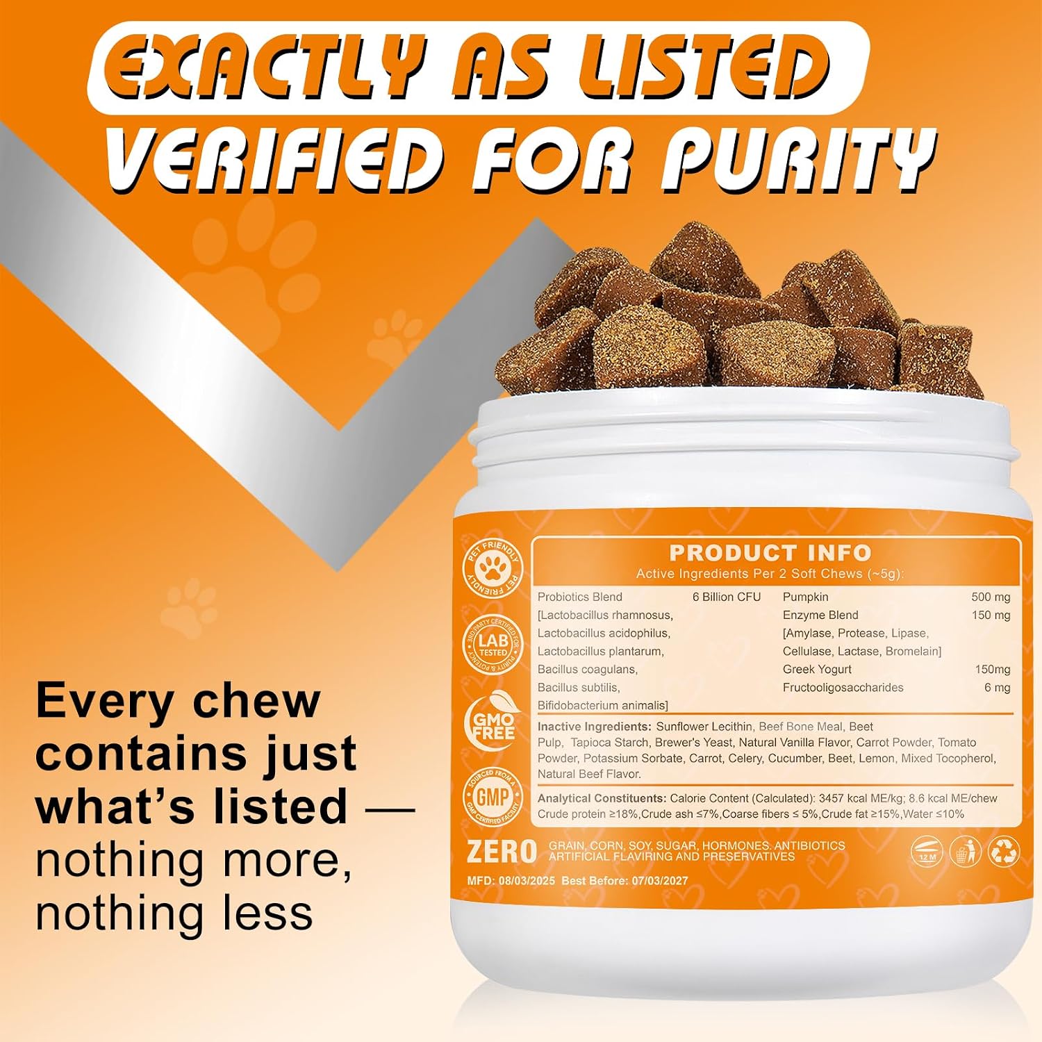Thumbnail 1 de Bailey & buddies Probiotiques Chiens Digestión & Système Immunitaire – Compléments Premium (300g)