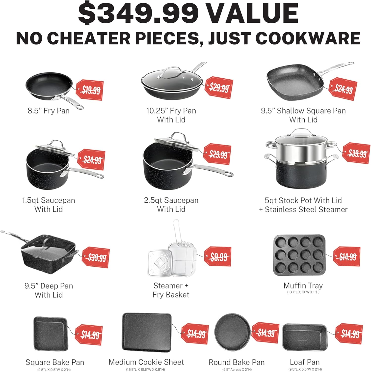 Thumbnail 1 de Granitestone 20 Pc Pots and Pans Set: Diamond Infused Nonstick Kitchen Solution