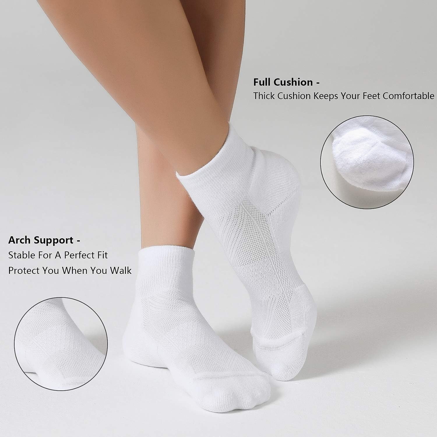 Thumbnail 5 de CS CELERSPORT 6 Pairs Women's Running Ankle Socks – Cushioned, Breathable, Seamless Toe